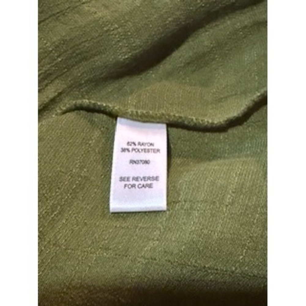 Cato Olive Green Wrap Style Top‎ Womens Medium NWT Ruffle Hem - Picture 7 of 7